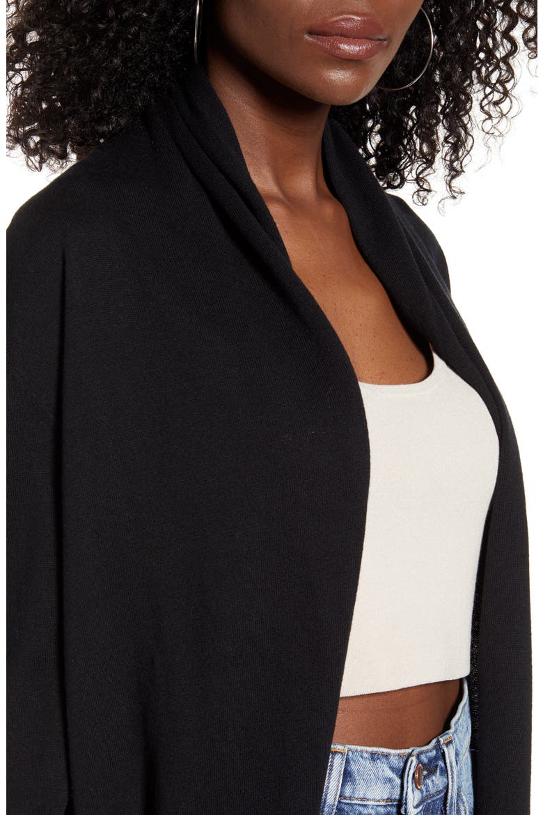Open Front Cardigan, Alternate, color, BLACK