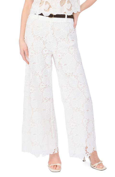 Floral Lace Wide Leg Pants