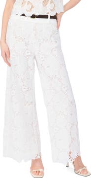 Vince Camuto Floral Lace Wide Leg Pants
