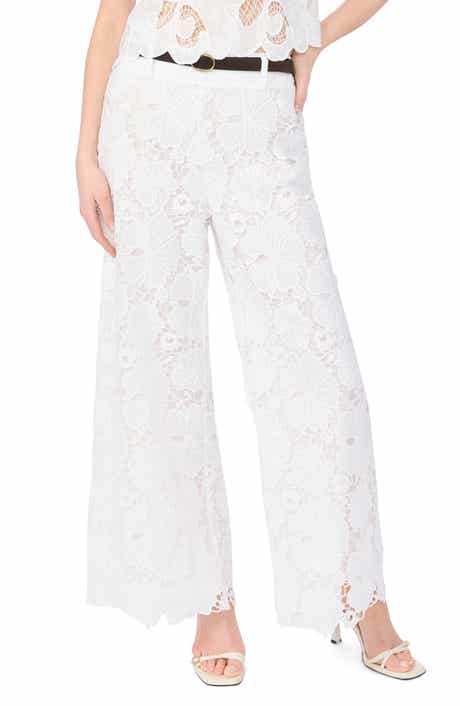 Floral Lace Wide Leg Pants