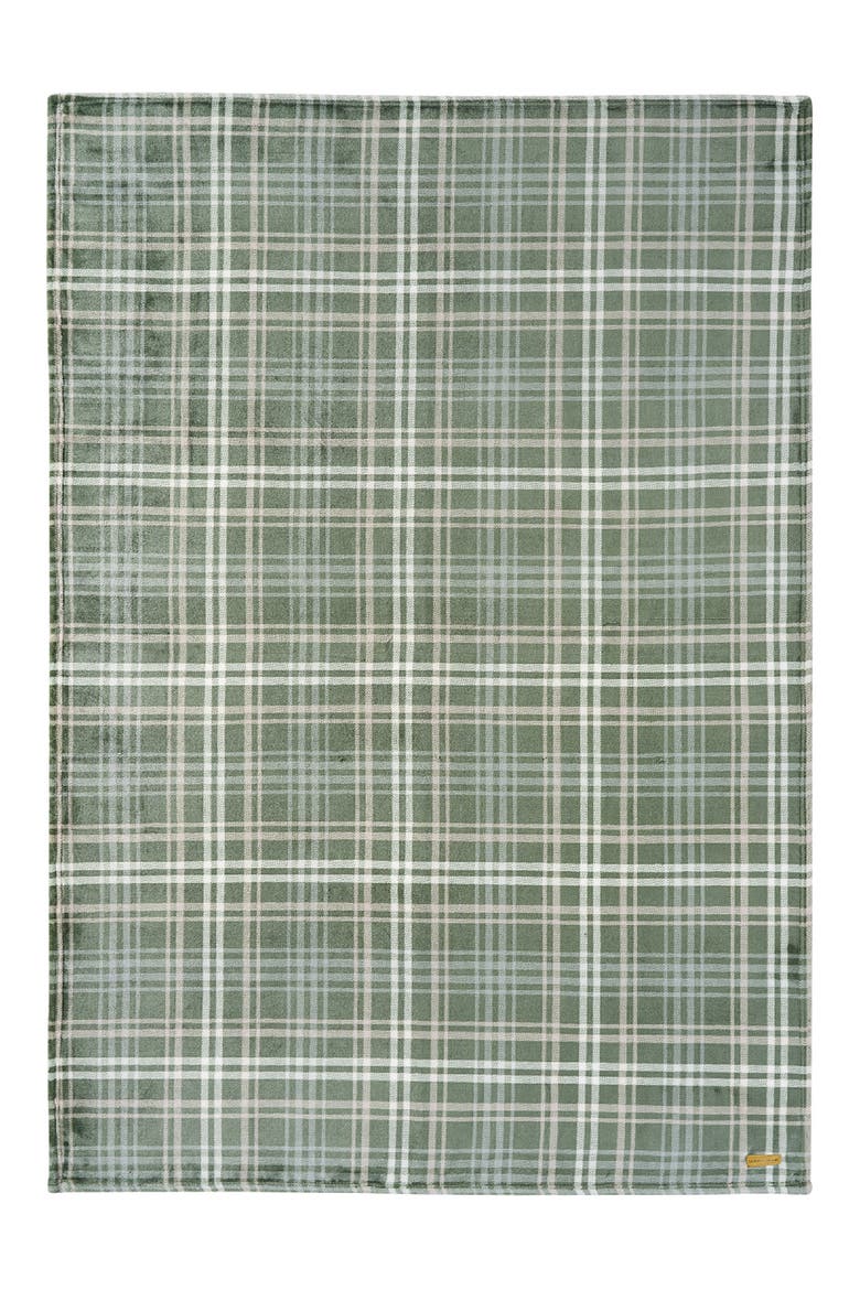 Cozy Plush Throw Blanket, Main, color, GREEN CHECK