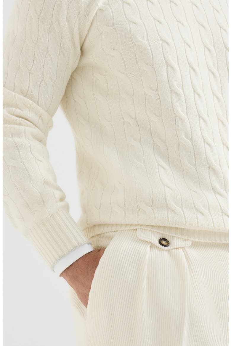 Cashmere cable knit sweater, Alternate, color, Panama