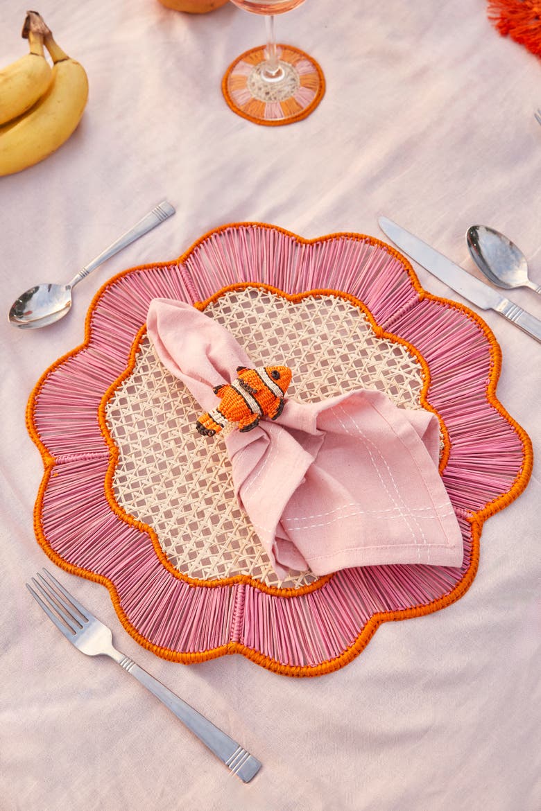 Breezy Placemat - Set of 2, Alternate, color, Orange/Pink