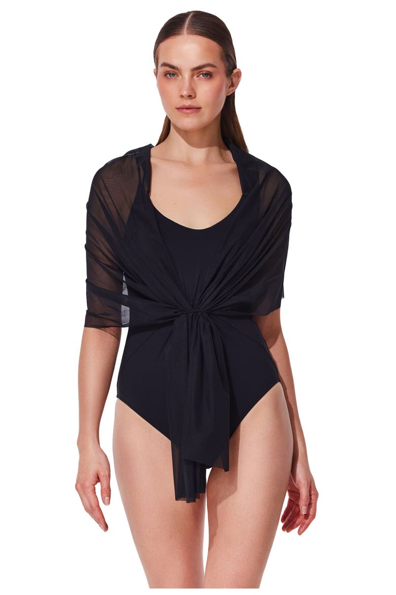 Yuri Flower Multi-Way Mesh One Piece, Main, color, Black