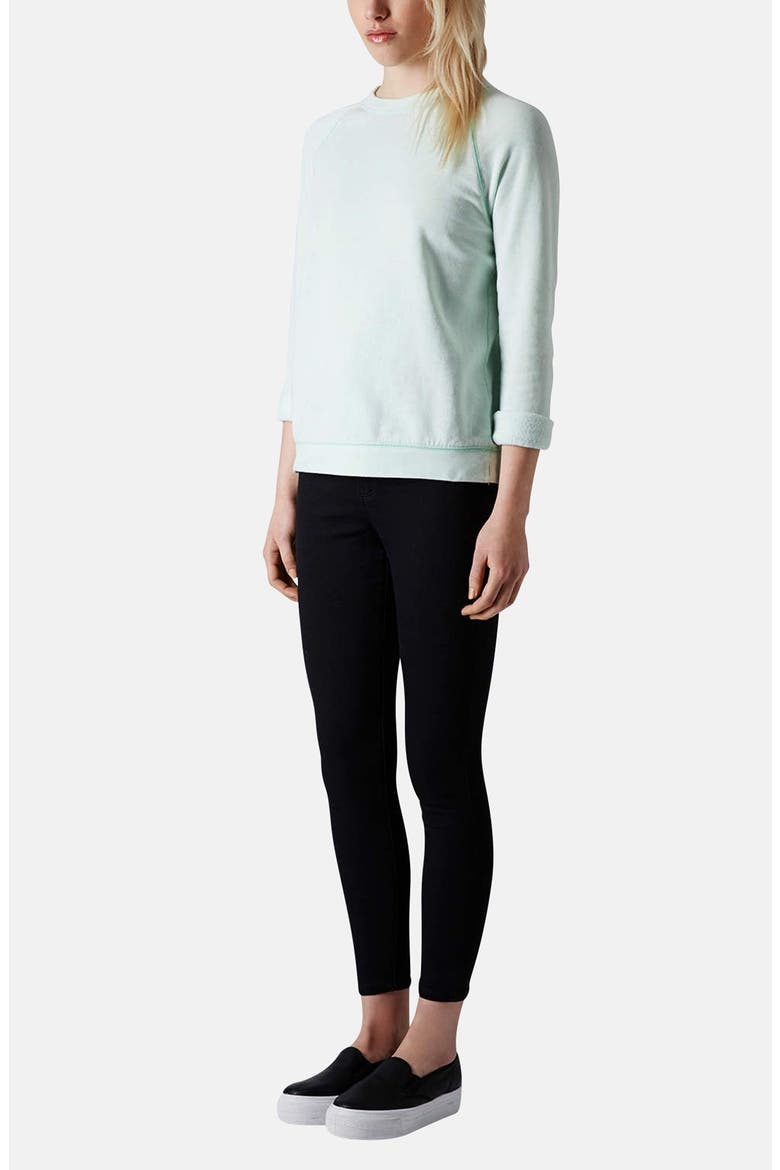 Moto 'Joni' High Rise Skinny Jeans, Alternate, color, BLACK