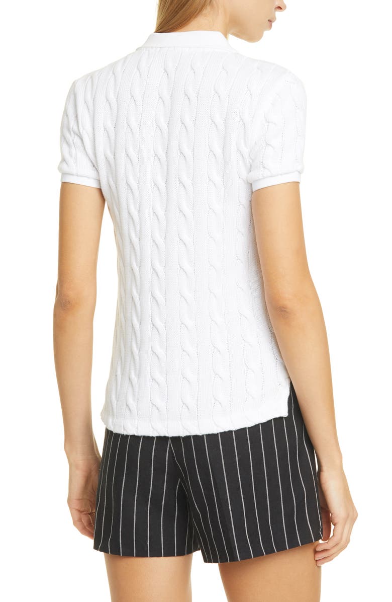 Polo Ralph Lauren Skinny Fit Cable Cotton Polo Sweater, Alternate, color, 