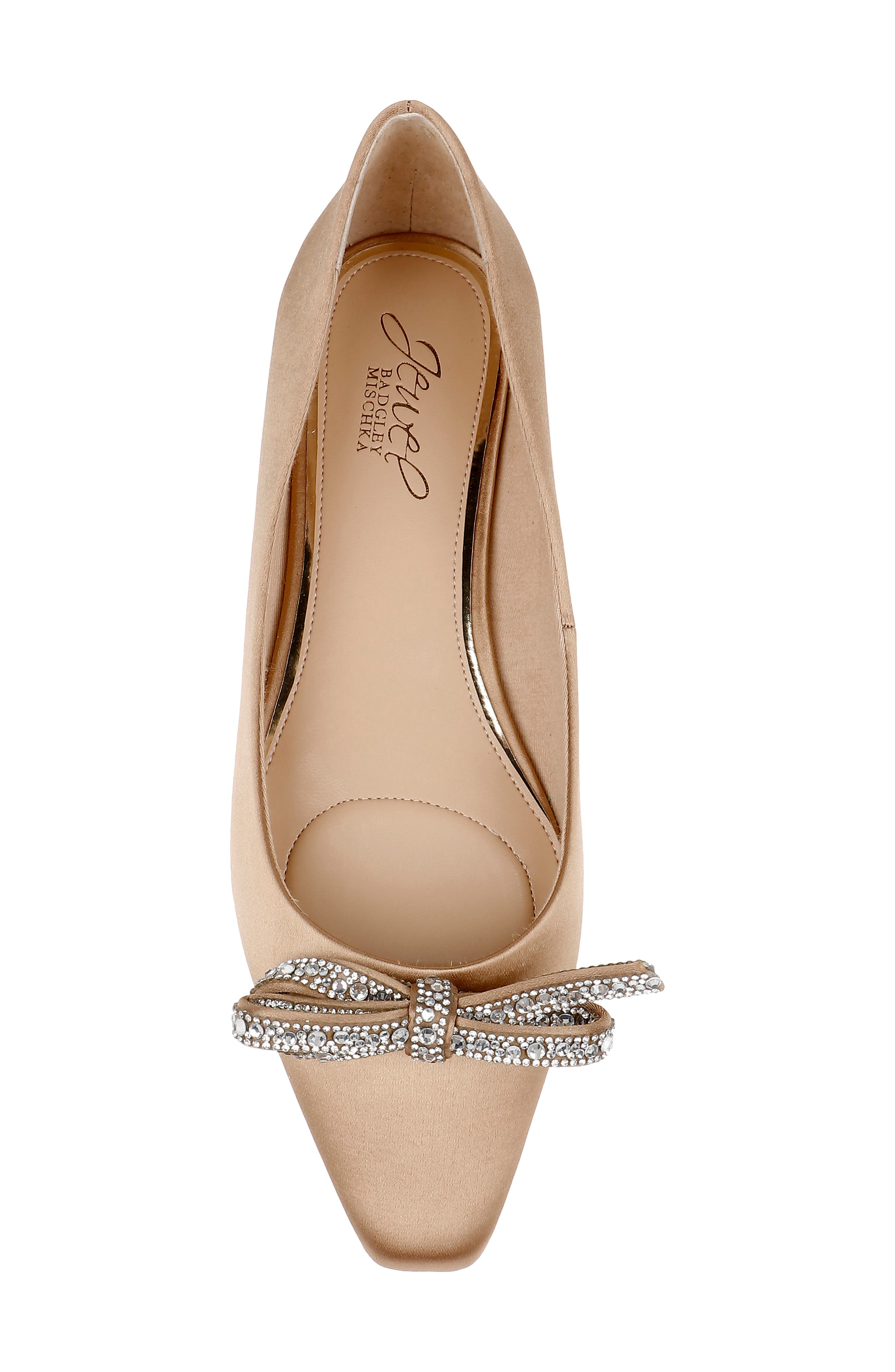 Jewel Badgley Mischka Hesther Flat, Alternate, color, Dknude Sat