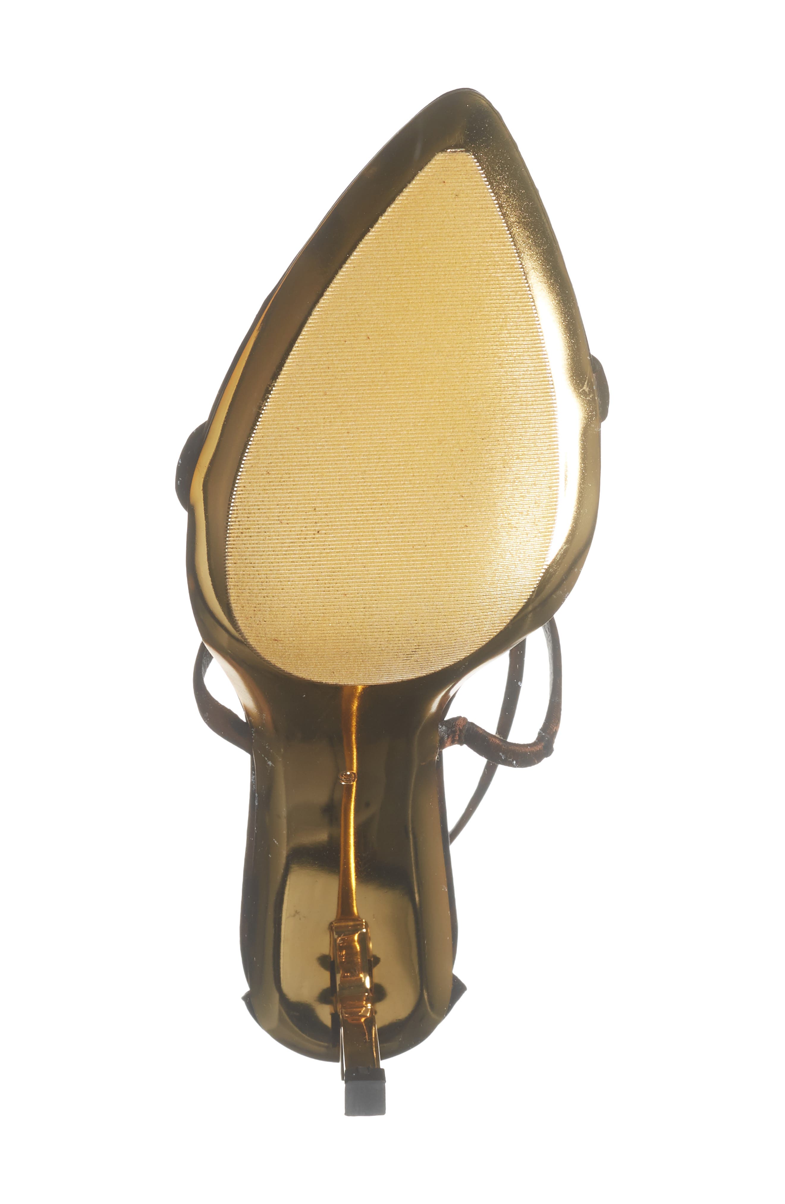 Jeffrey Campbell Everglades Ankle Strap Sandal, Alternate, color, Cheetah Satin Gold