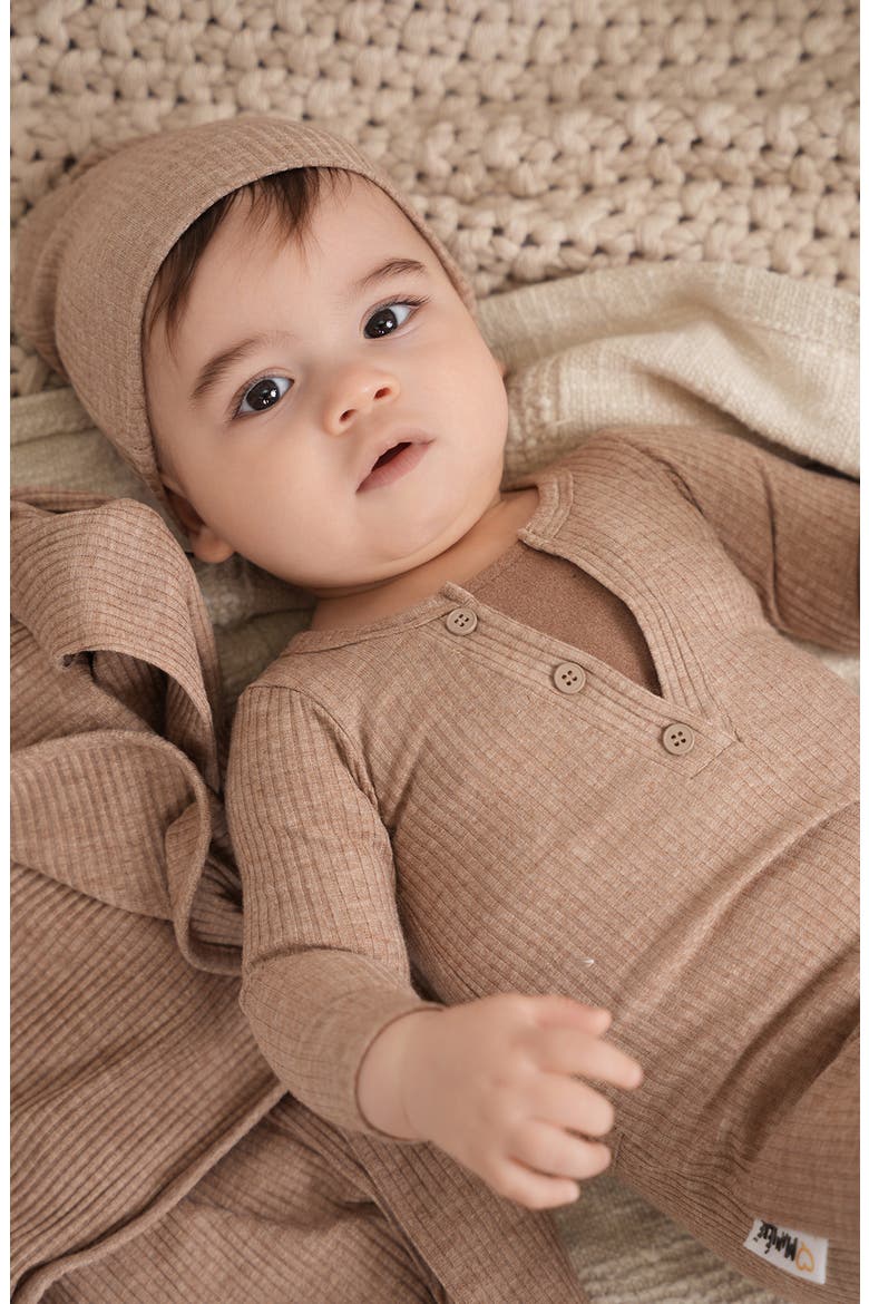 Rib Henley Footie, Alternate, color, TAUPE
