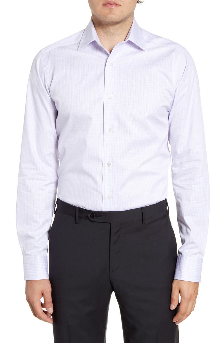 David Donahue Slim Fit Check Dress Shirt, Main, color, 