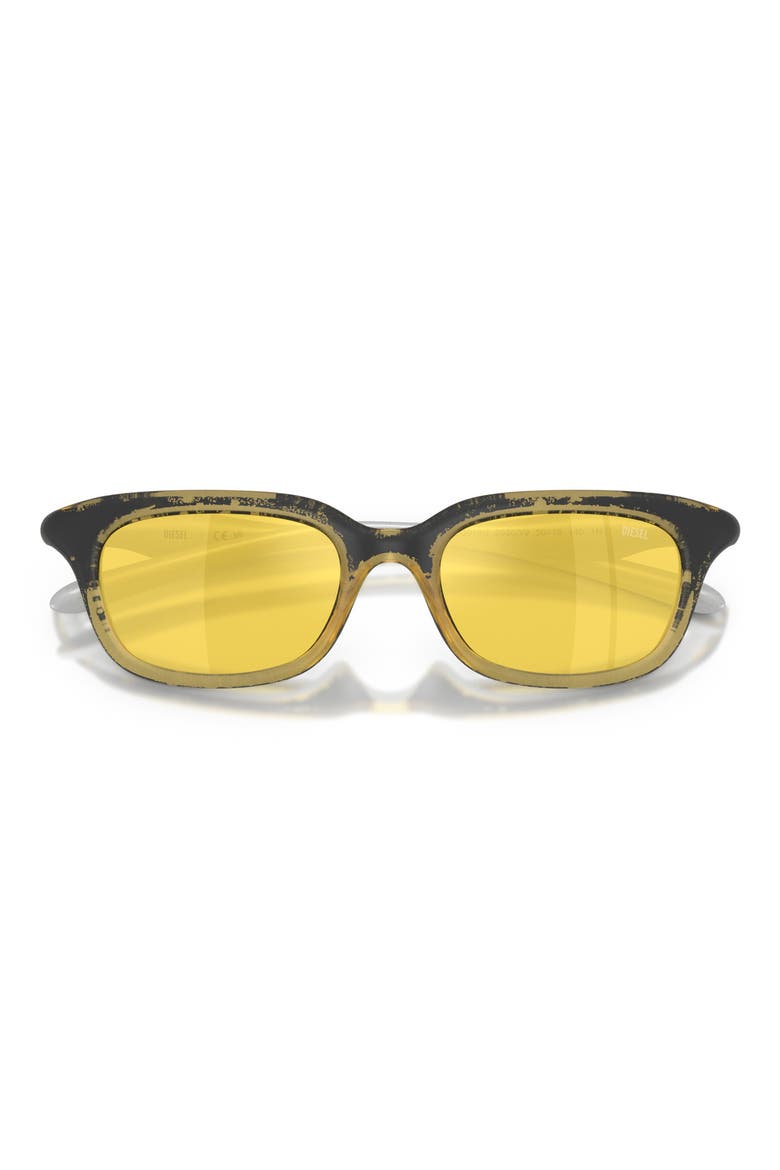 DL3013U 50mm Mirrored Square Sunglasses, Alternate, color, YELLOW BARRELING METALLIC