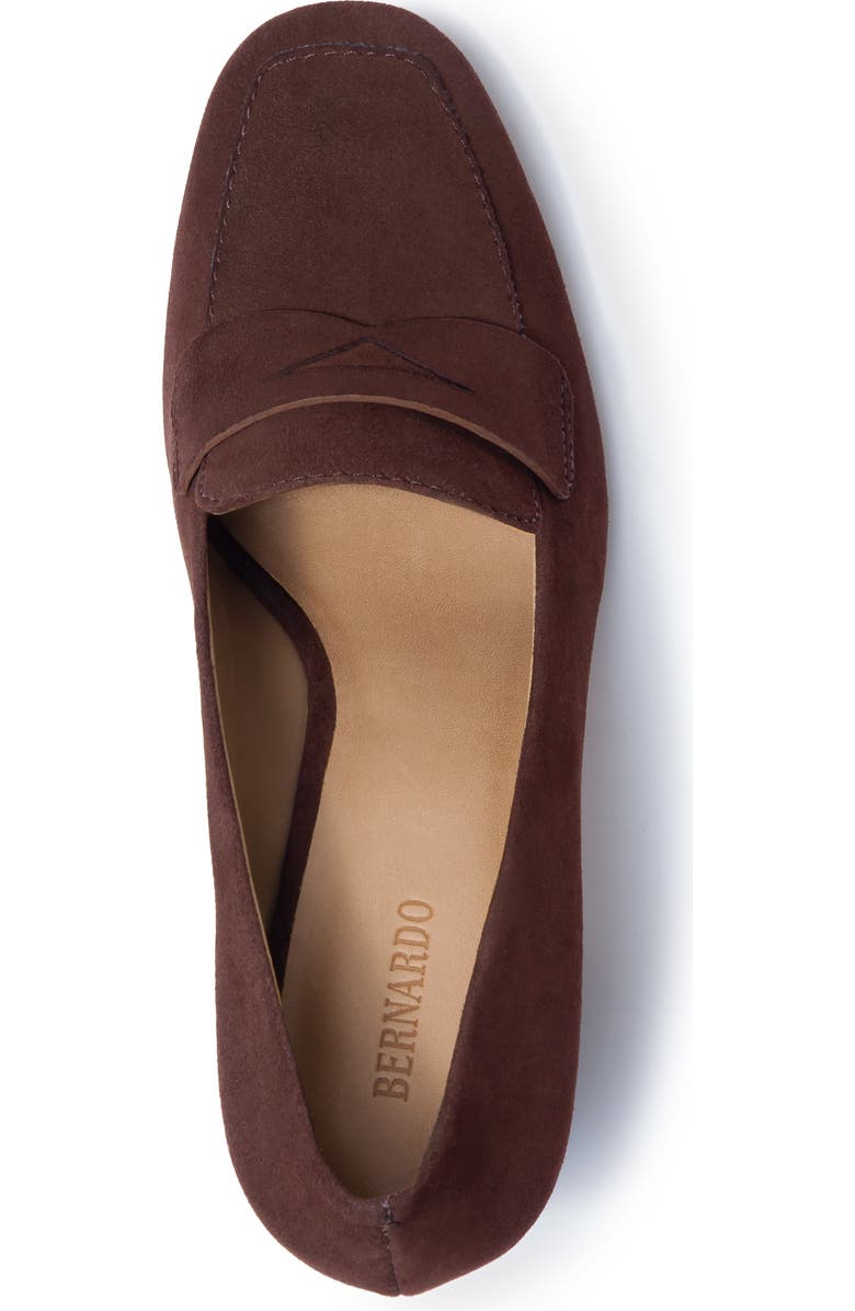 Bernardo Footwear Nessa Block Heel Loafer Pump, Alternate, color, Espresso