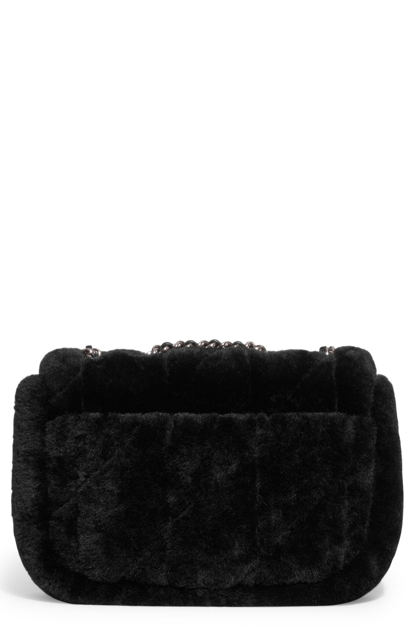 COACH Madison Quilted Genuine Shearling Shoulder Bag, Alternate, color, 