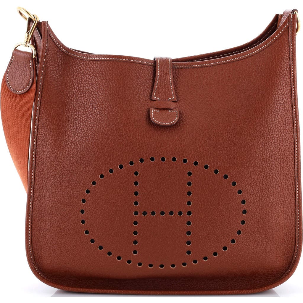 Pre-owned Hermes Hermes Evelyne Bag Gen I Clemence Gm In Brown