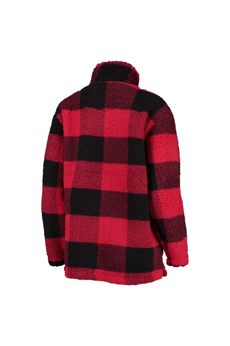Women's G-III 4Her by Carl Banks Red Tampa Bay Buccaneers Sherpa Plaid Quarter-Zip Jacket, Alternate, color, Red