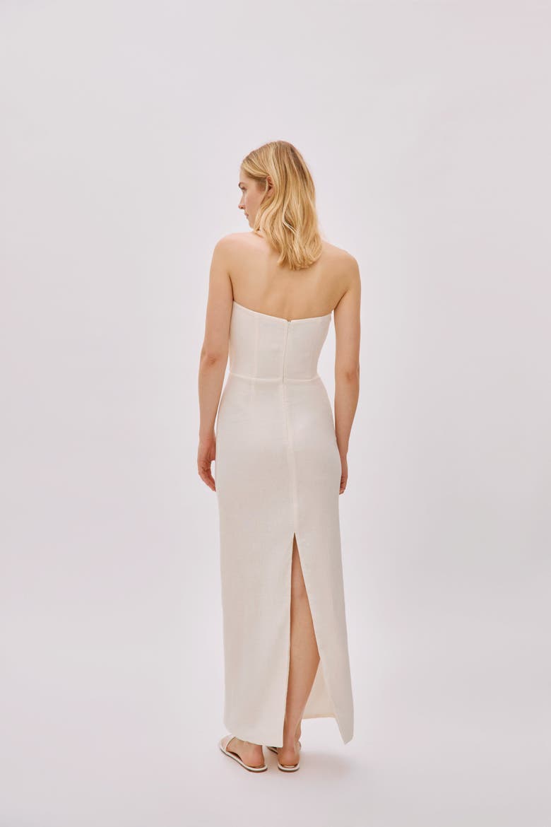 Alaia Linen Twist Maxi Dress, Alternate, color, White