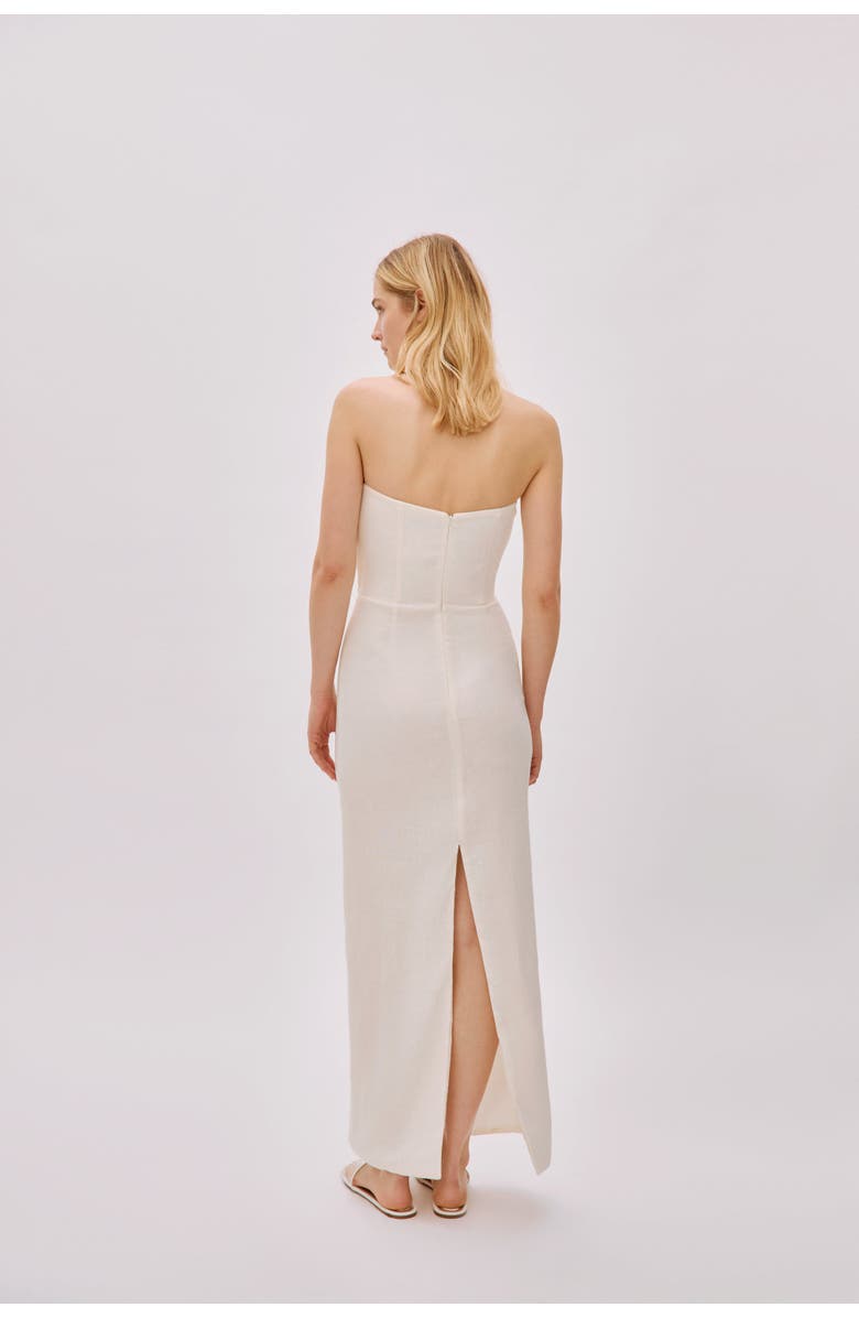 Labeca London Alaia Linen Twist Maxi Dress, Alternate, color, White