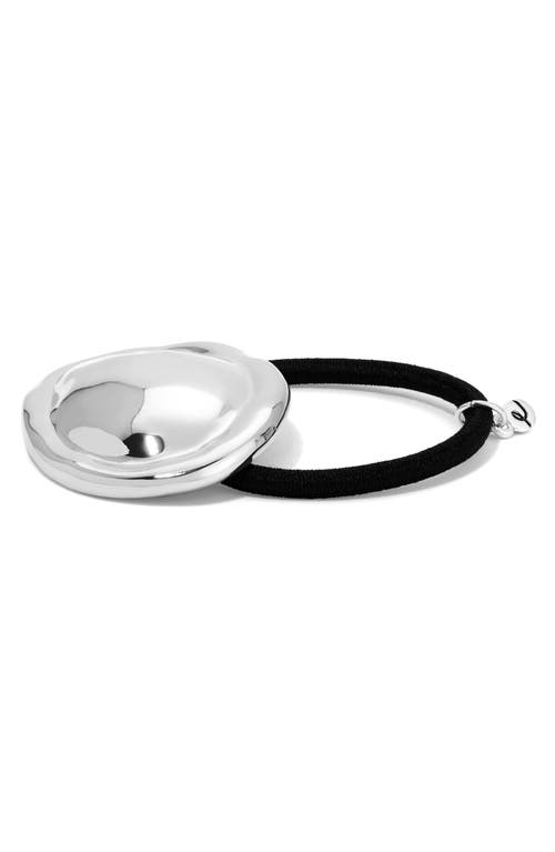 Ettika Liquid Lux Oval Hair Tie In Silver Tone In Silver
