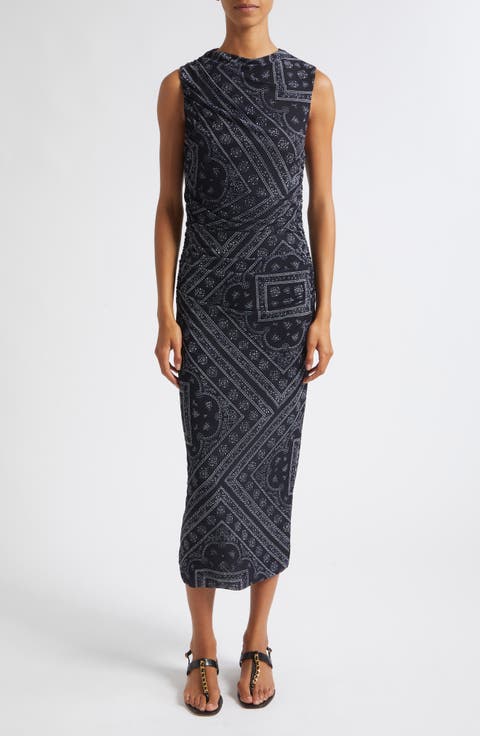 Sylvani Geo Print Sleeveless Midi Dress