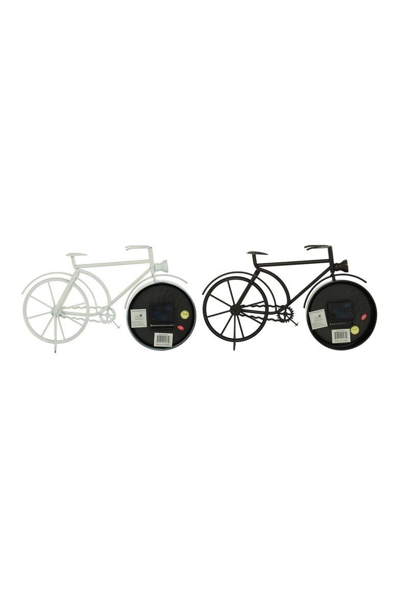 Set of 2 Bicycle Clocks, Alternate, color, BLACK