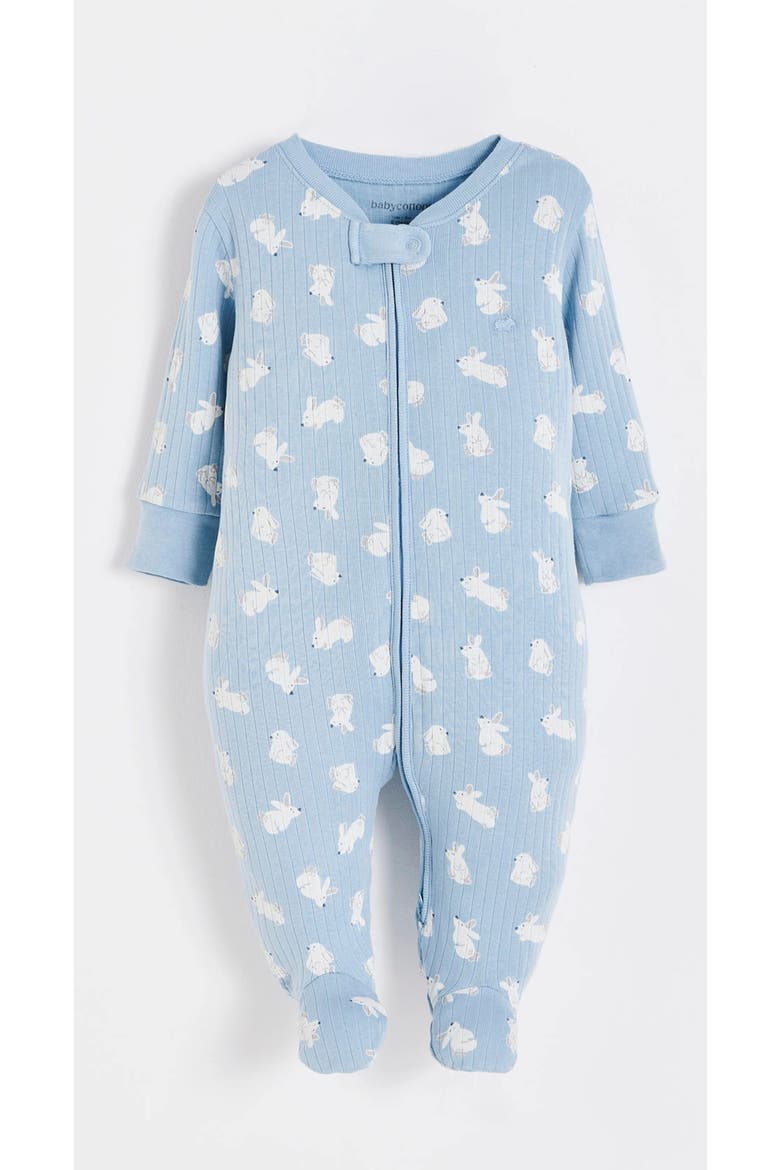 Hoppers Zip Footed Pajama for Infant, Main, color, LIGHT-BLUE