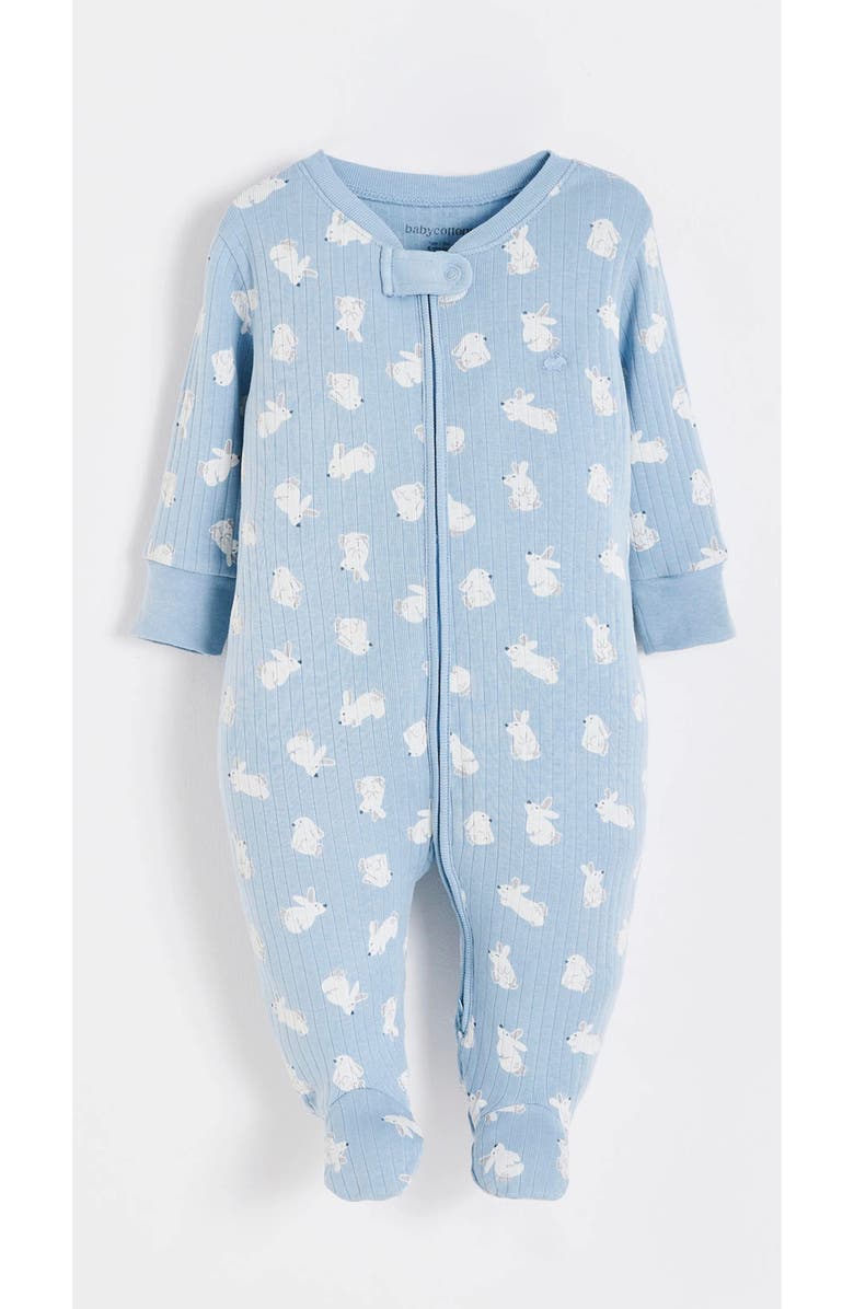 Babycottons Hoppers Zip Footed Pajama for Infant, Main, color, Light-Blue