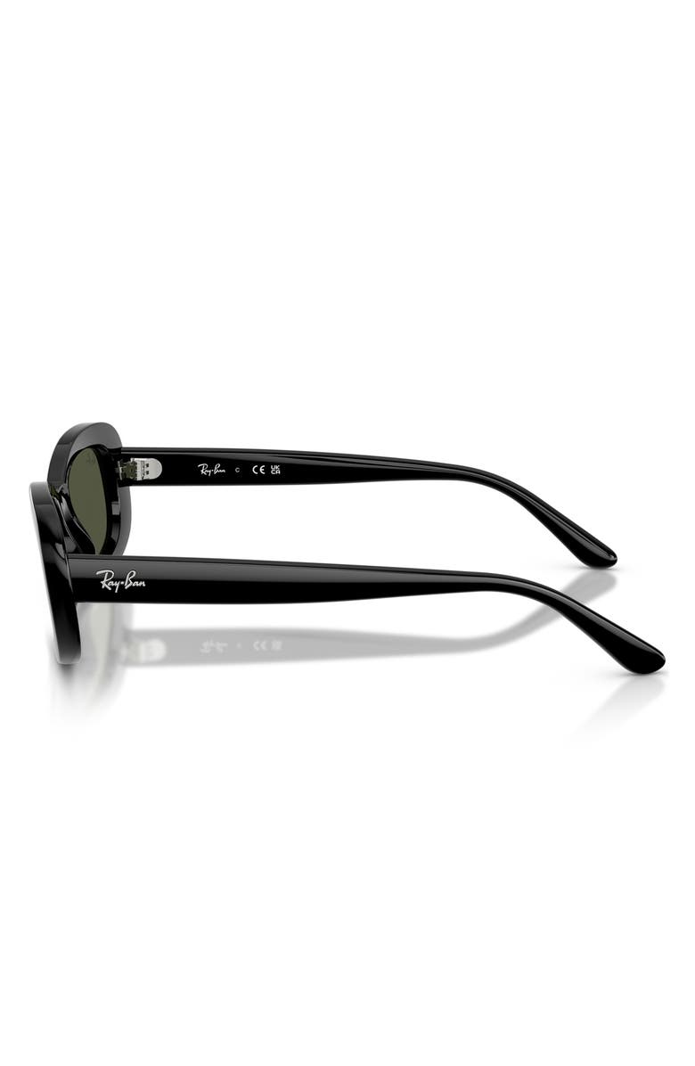 Ray-Ban 56mm Oval Sunglasses, Alternate, color, Black