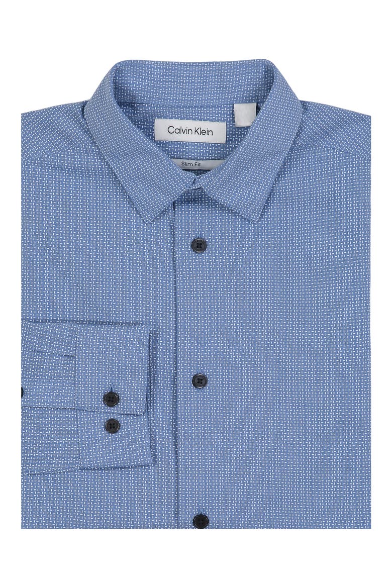 Slim Fit Heather Textured Shirt, Main, color, DARK BLUE