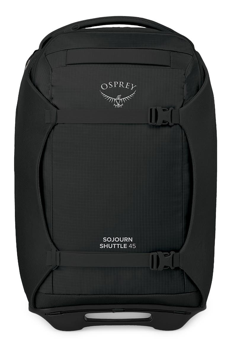 Sojourn 22-Inch 45-Liter Shuttle Wheeled Recycled Nylon Duffle Bag, Alternate, color, BLACK