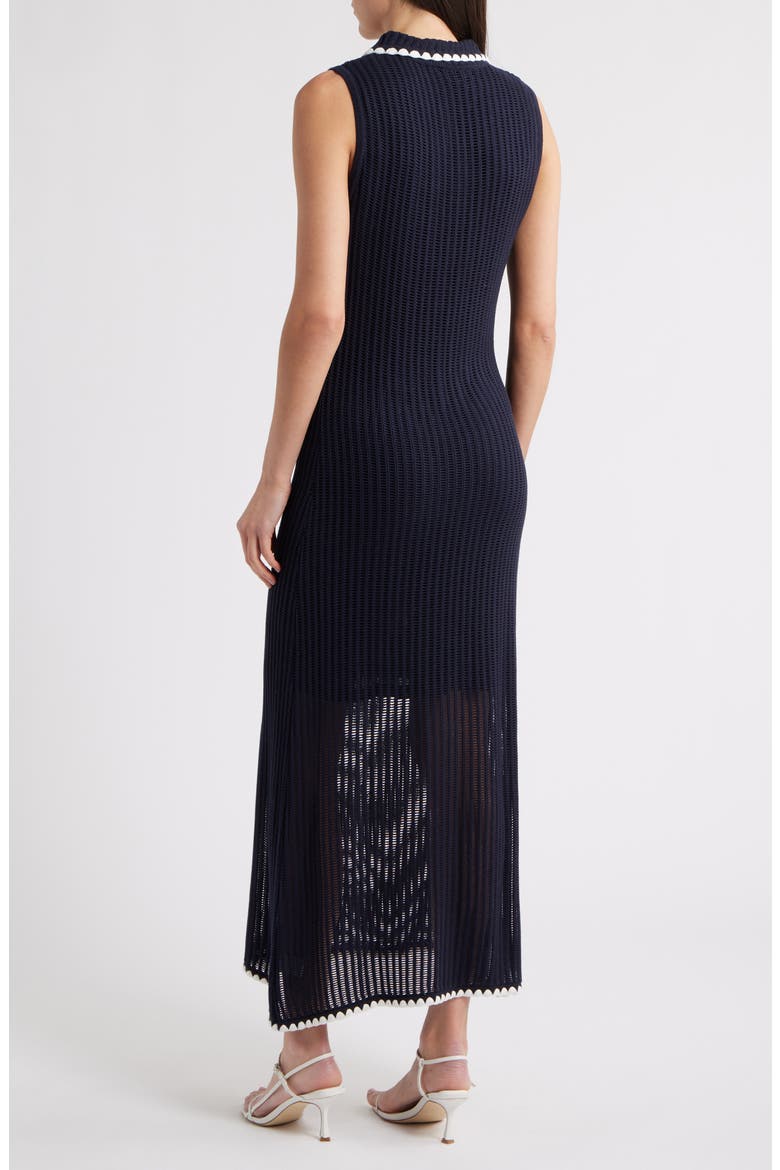 Polo Sweater Midi Dress, Alternate, color, NAVY