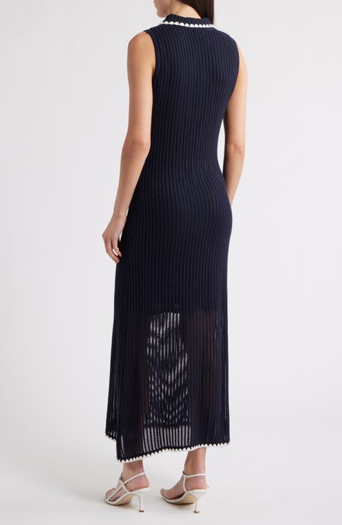 Zoe And Claire Polo Sweater Midi Dress In Black