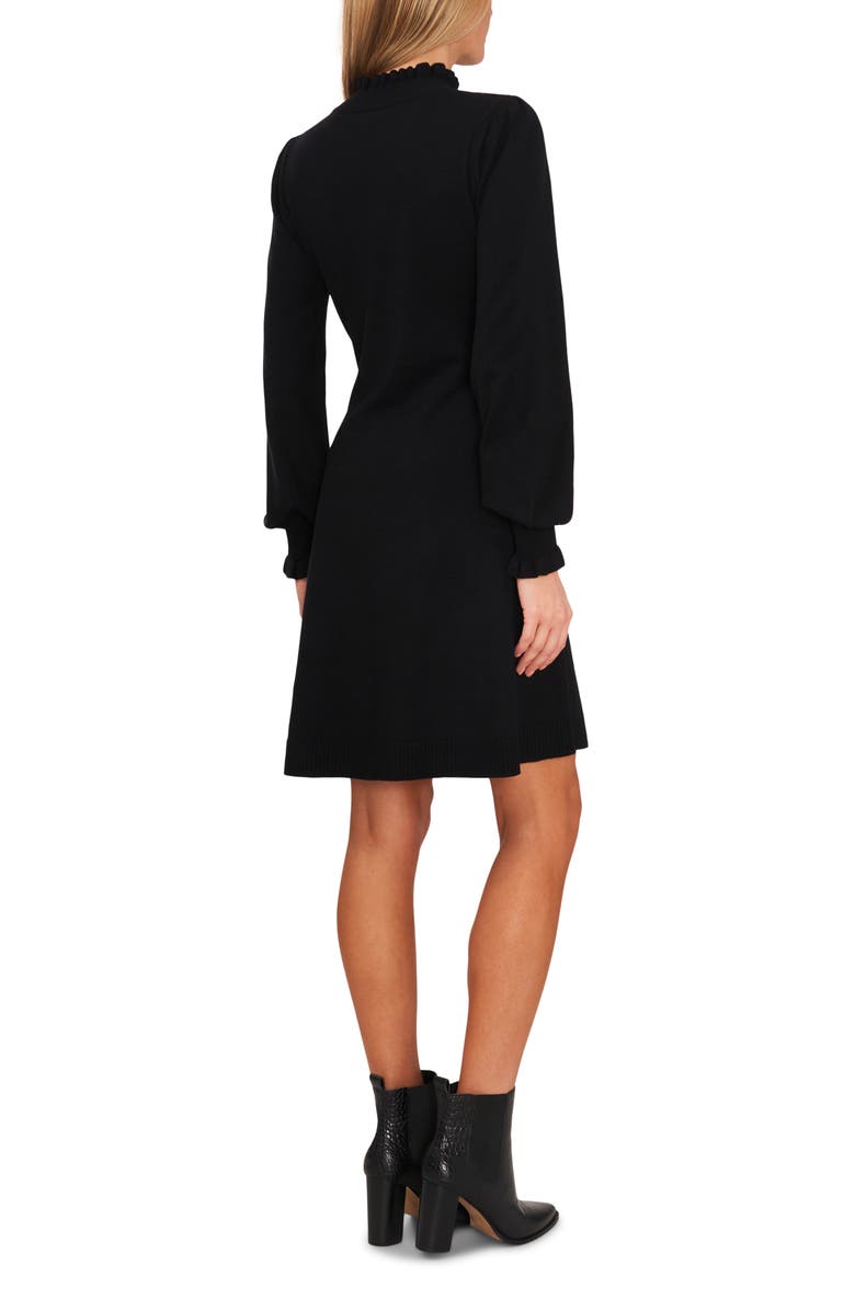 CeCe Mock Neck Long Sleeve Fit & Flare Sweater Dress, Alternate, color, 