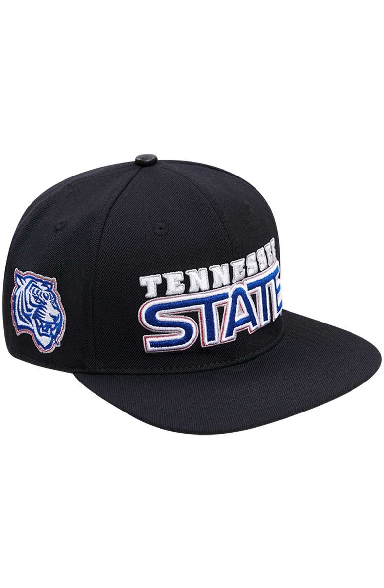 PRO STANDARD Men's Pro Standard Black Tennessee State Tigers Arch Over Logo Evergreen Snapback Hat, Main, color,
