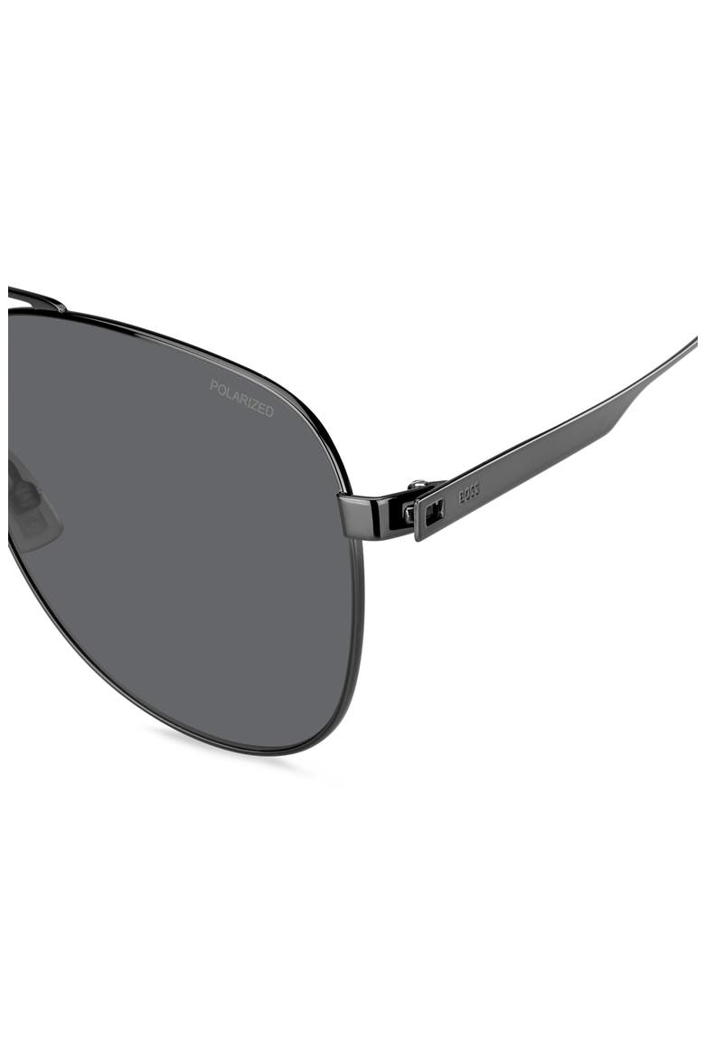 1641/S 60mm Polarized Aviator Sunglasses, Alternate, color, DARK RUTHENIUM BLACK