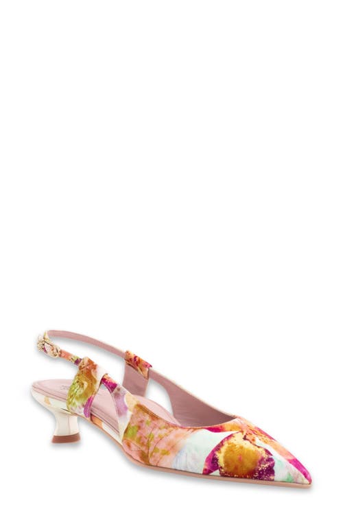Ayelet By Naot Vida Slingback Pointed Toe Kitten Heel Pump In Pink