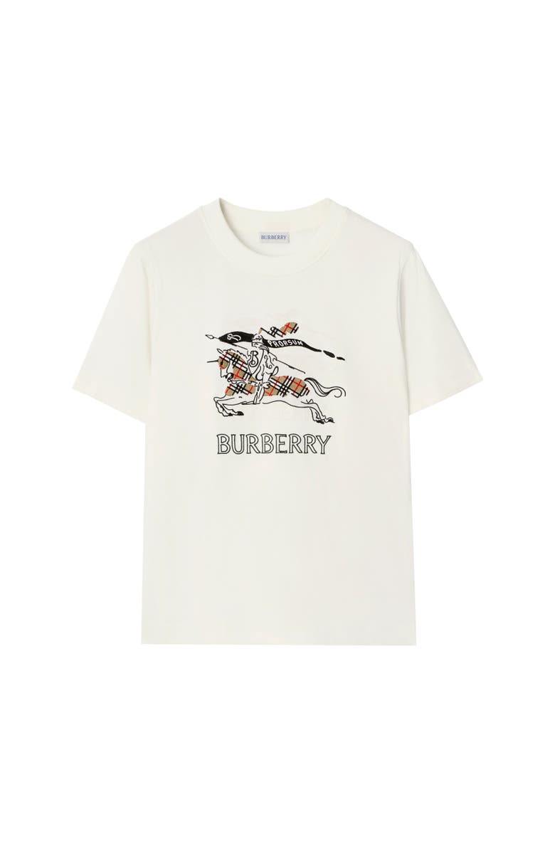 Burberry Knight Sketch Cotton T-shirt, Alternate, color, Chalk White