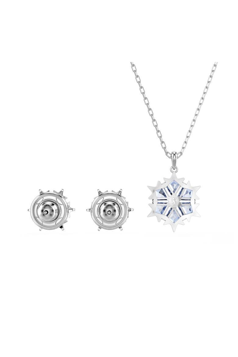 Magic Snowflake Stud Earrings & Necklace Set, Alternate, color, BLUE
