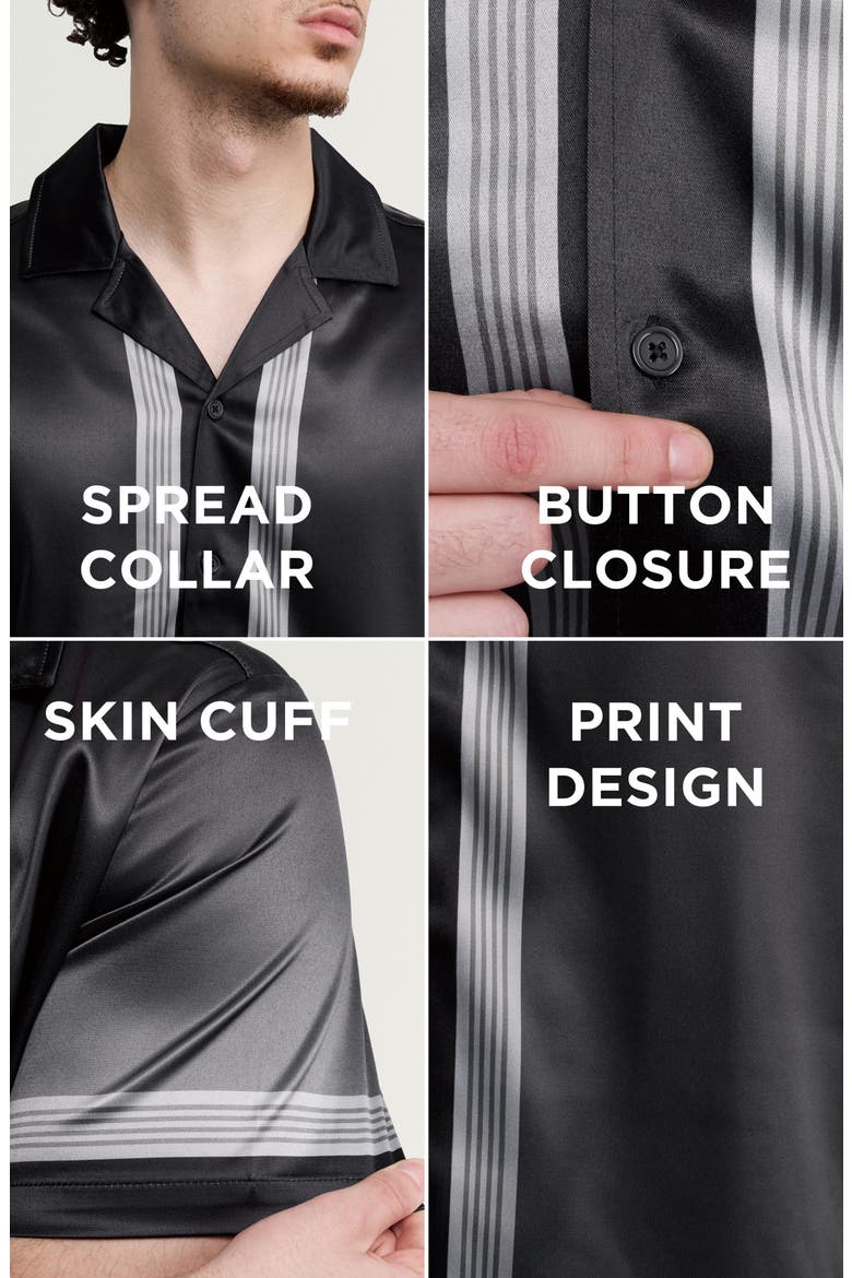 Stripe Border Camp Shirt, Alternate, color, BLACK/ GREY
