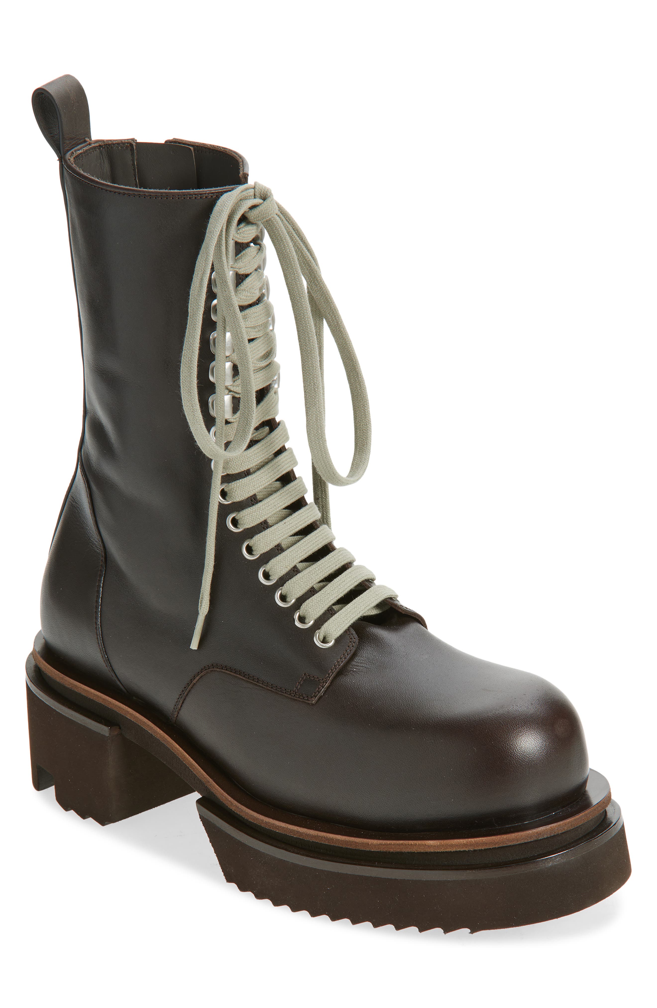 Rick Owens Bogun Platform Lace-Up Boot, Main, color, Dark Dust