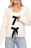 Petal & Pup Bree Velvet Bow Cardigan