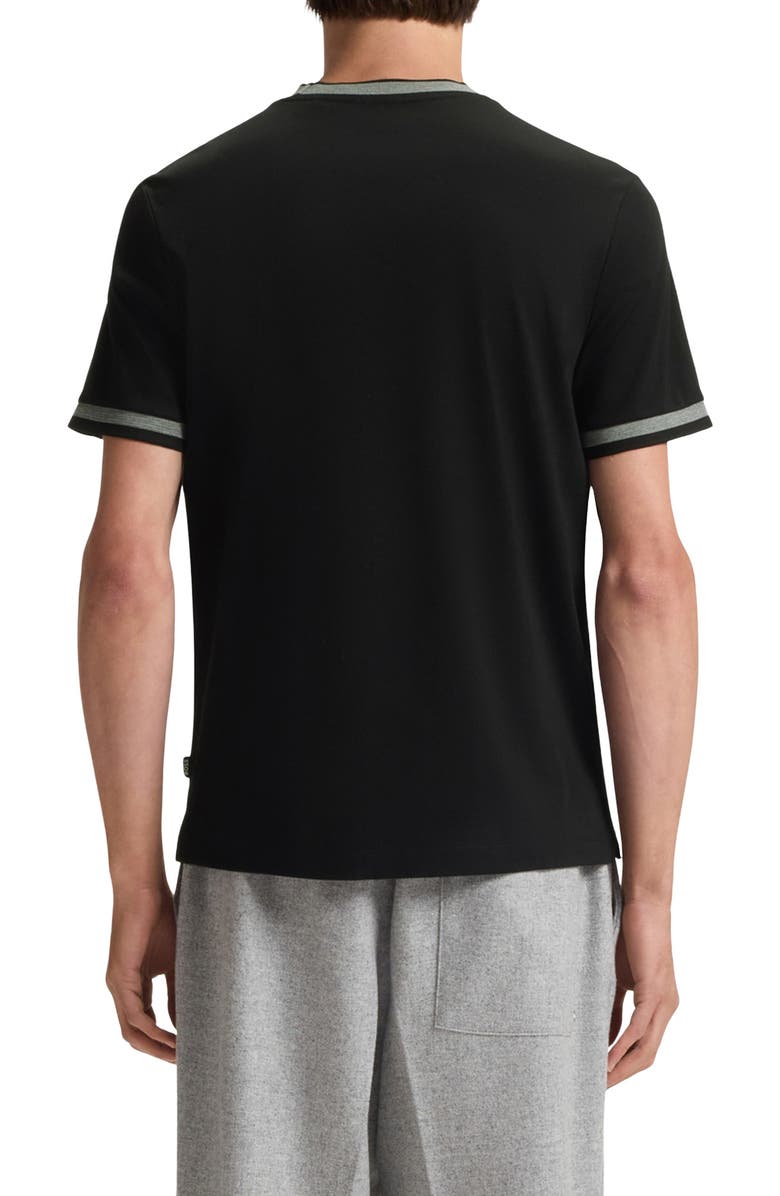 BOSS Tessler Slim Fit Cotton Ringer T-Shirt, Alternate, color, Black
