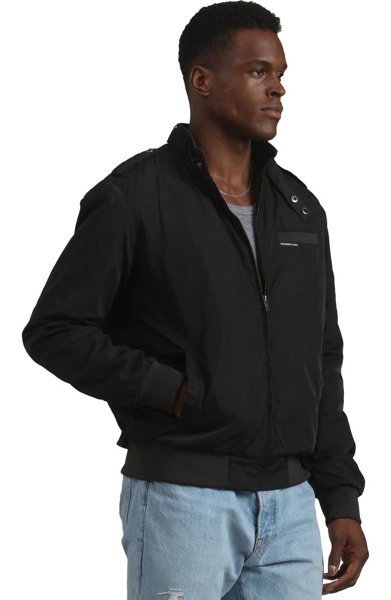 Members Only Men's Heavy Iconic Racer Quilted Lining Jacket, Alternate, color, Black