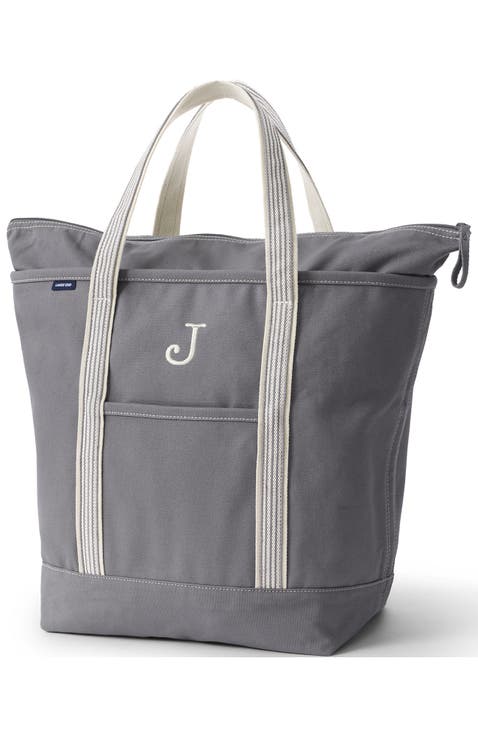 Zip Top Canvas Tote Bag