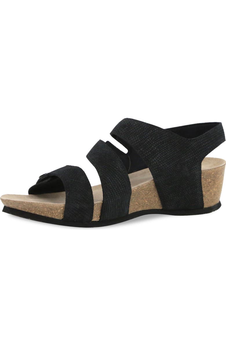 Munro Del Mar Sandal, Alternate, color, Black Lizard Suede