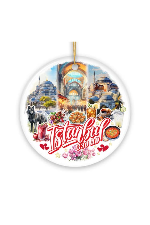 Istanbul 330 Ad Landmarks Round Ceramic Ornament
