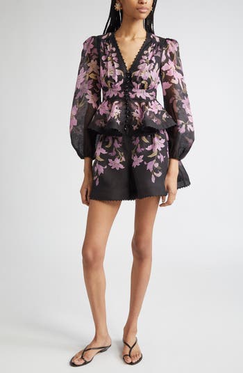 Zimmermann Dawning Beaded Tucked Shorts | Nordstrom