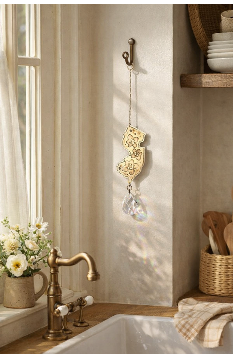 Matr Boomie New Jersey State Violet Engraved Suncatcher, Alternate, color, Brass