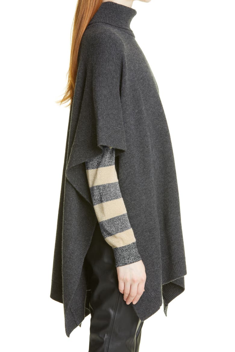 Landera Wool & Cashmere Poncho, Alternate, color, MED GY