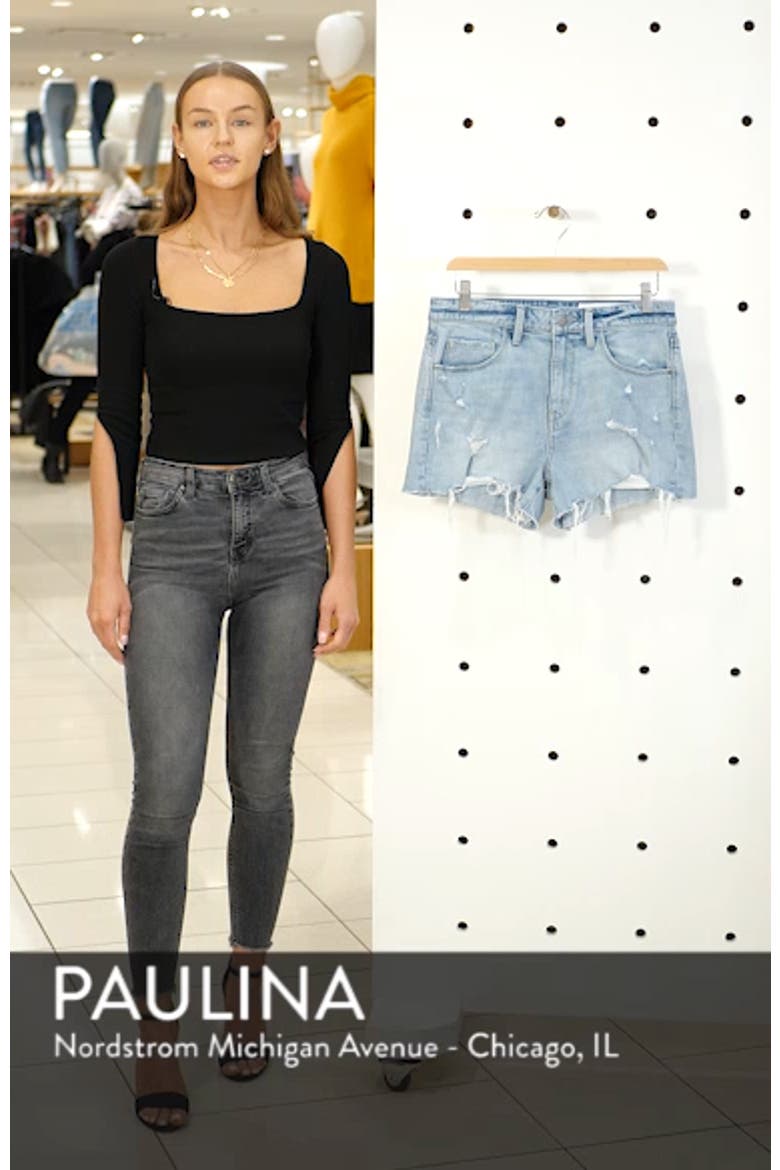 High Waist Boyfriend Cutoff Denim Shorts video
