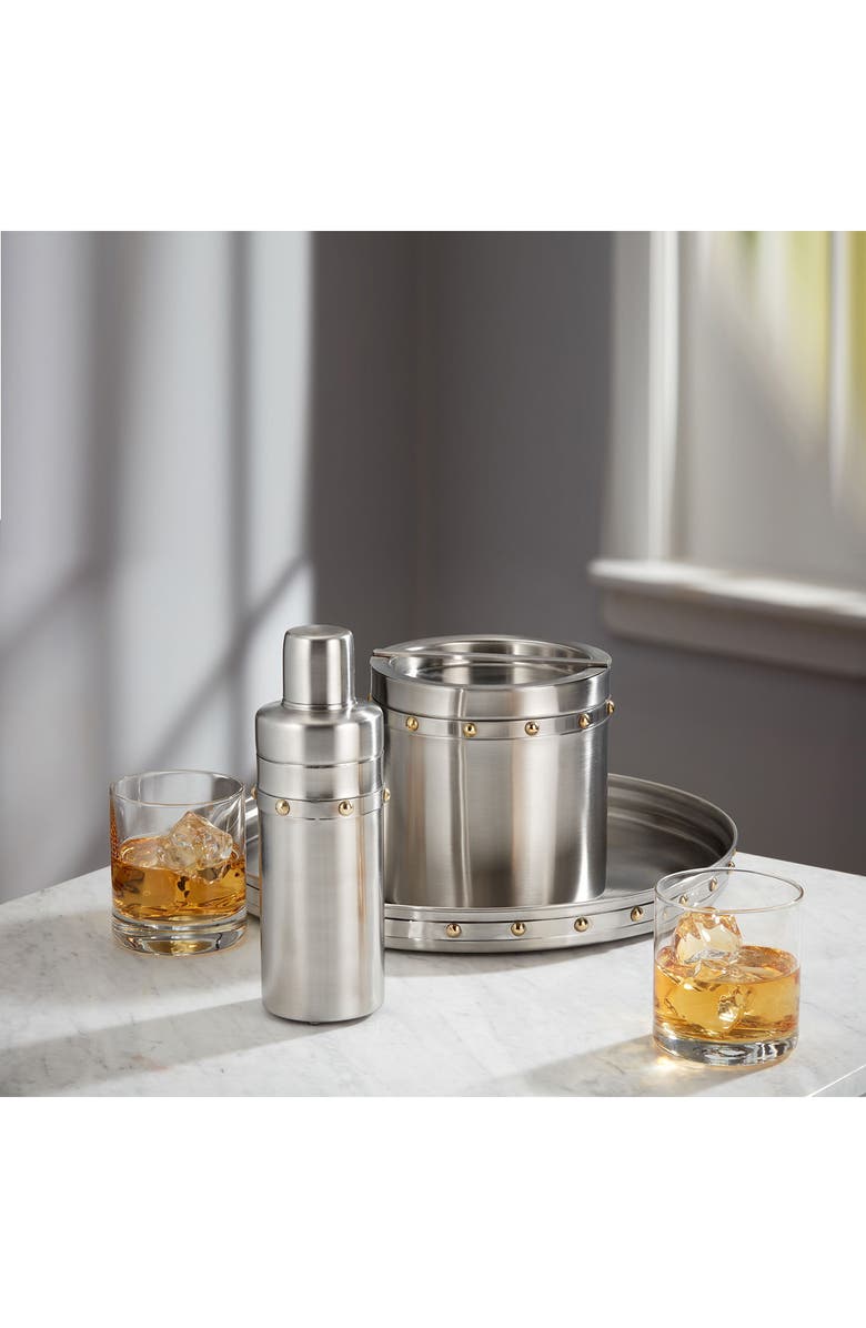 ROSELLI TRADING COMPANY Rivets Cocktail Shaker, Alternate, color, Silver